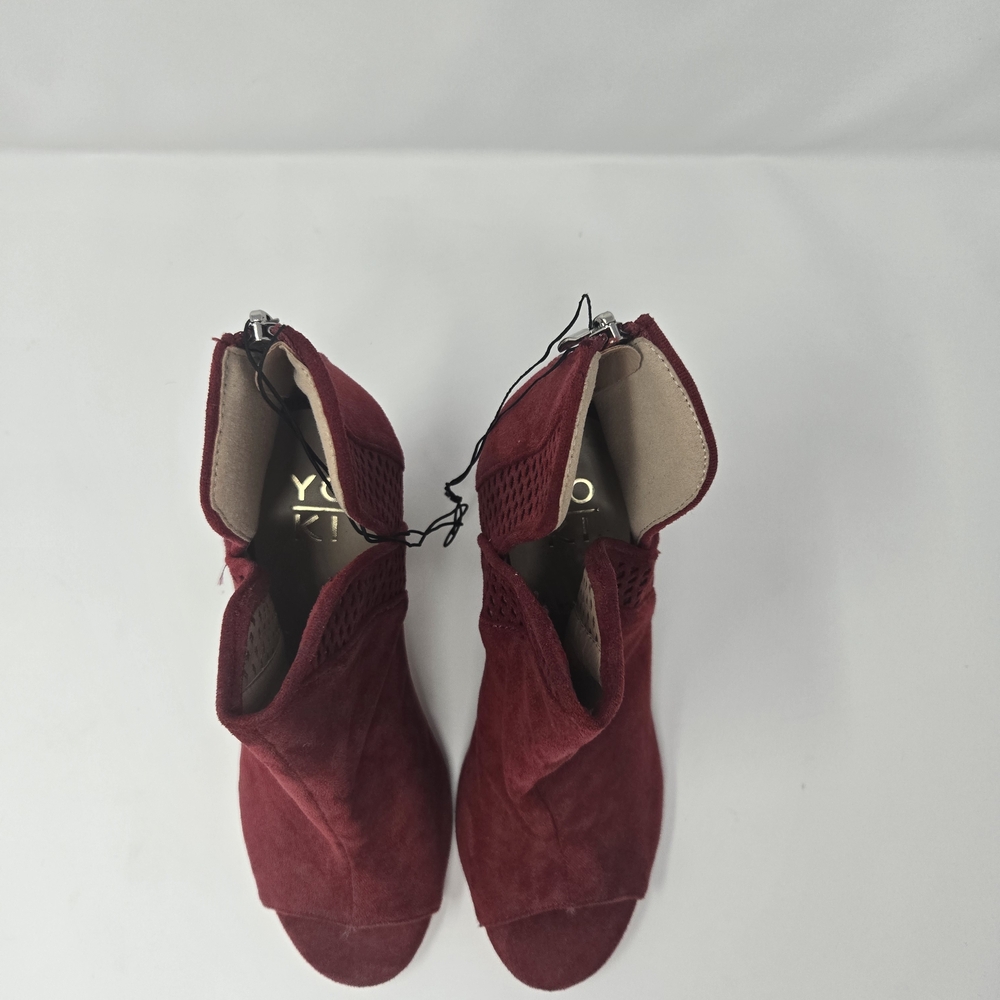 Yoki Burgundy Heeled Ankle Boots - Picture 4 of 5